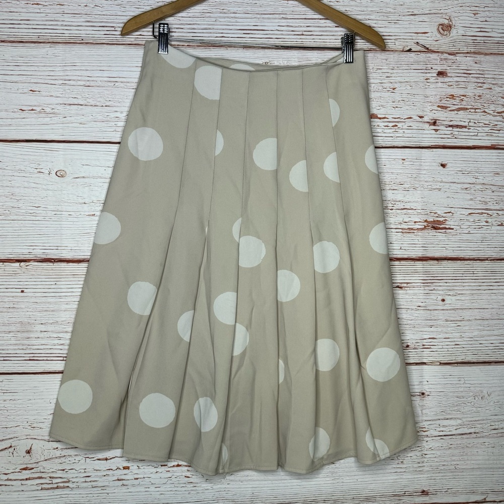 Proenza Schouler Pleated Polka Dot Crepe Wrap Skirt in Cream Sz 4 - Picture 9 of 13